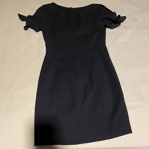NWT Club Monaco Black Bow Knot Tie Sleeves Club Monaco Midi Dress - Picture 3 of 4